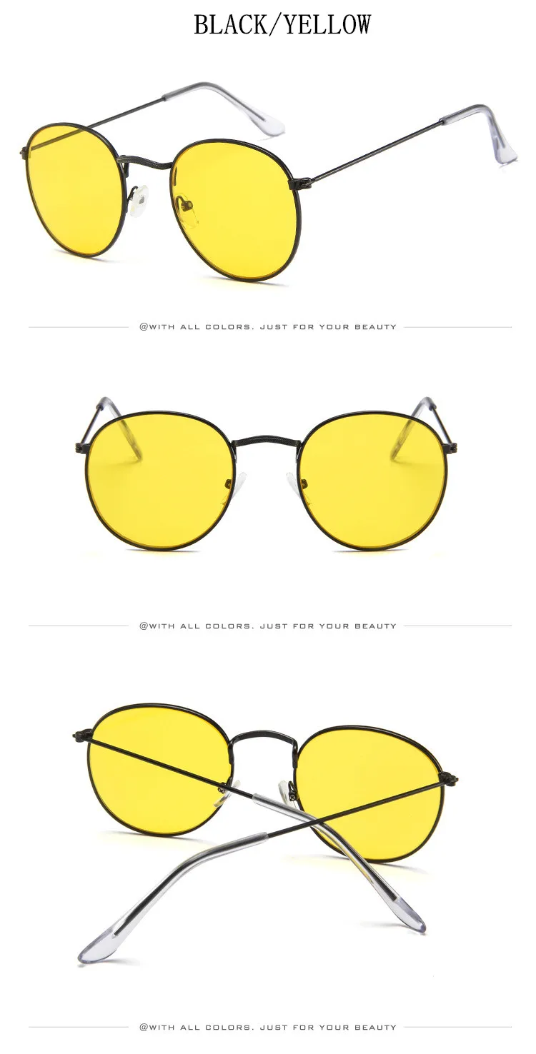 Gold Metal Frame Sunglasses Women Mirror Round Sun Glasses Coating Reflective Retro Sun Glasses Brand Designer Trend Eyewear reader sunglasses