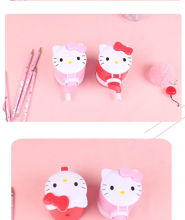 Hello kitty, для студентов, для девочек, мультфильм, ручная выкручивающаяся пенообразование, точилка для карандашей, многофункциональная детская строгальная ручка