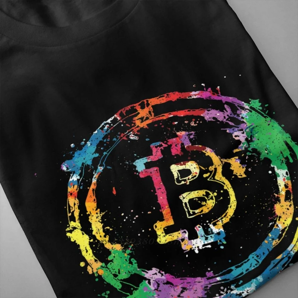 Cool Men T Shirts Colorful Bitcoin Colors Tee Shirt 3D Print Graphic T-Shirt Pure Cotton XS-3XL Plus Size Tshirt 2