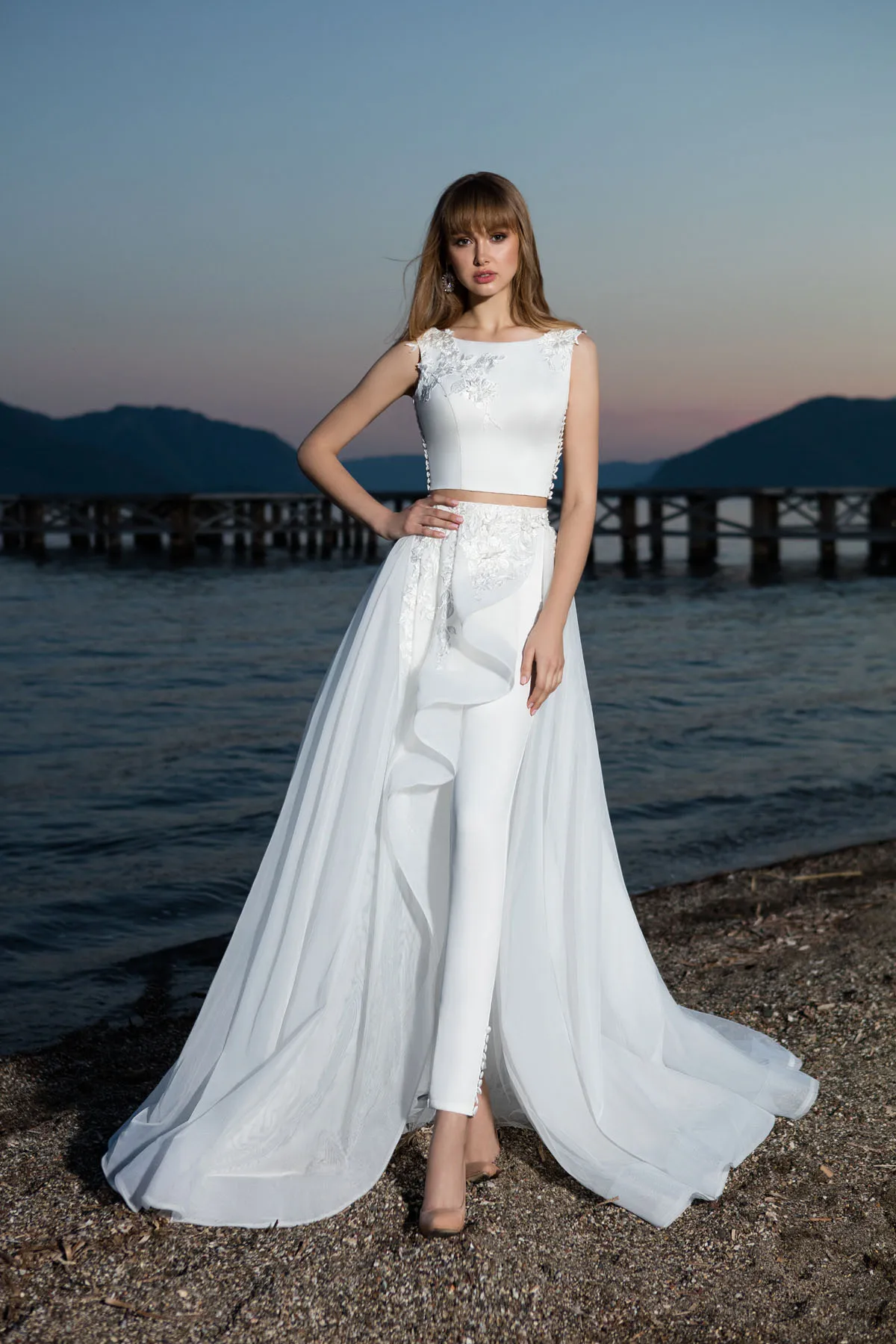 Special Two Pieces Wedding Dresses for Bride Jumpsuit Women Romantic Bridal Gowns Sexy Vestido de Noiva Robe Mariage | Свадьбы и