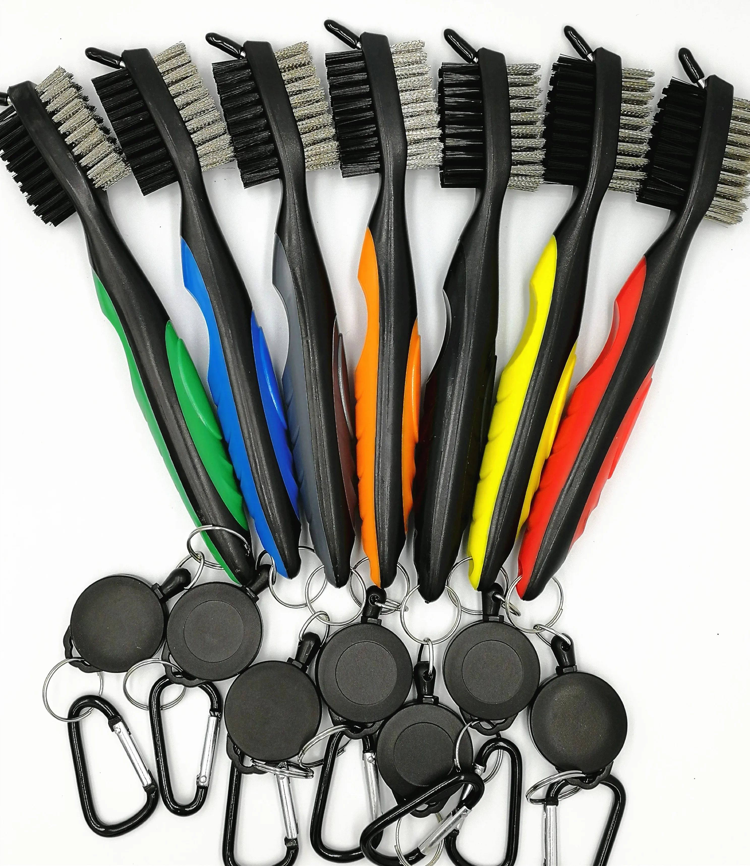 

Golf Club Brush with Hook Double-sided Golf Groove Cleaning Brush Golf Clubs Clean Tool 7Colors