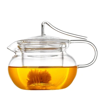 

Artistic 450ml Blooming Tea, Loose Leaf Tea Pot with Glass Strainer Safe Lid Microwavable, Stovetop Safe Teaset Kettle