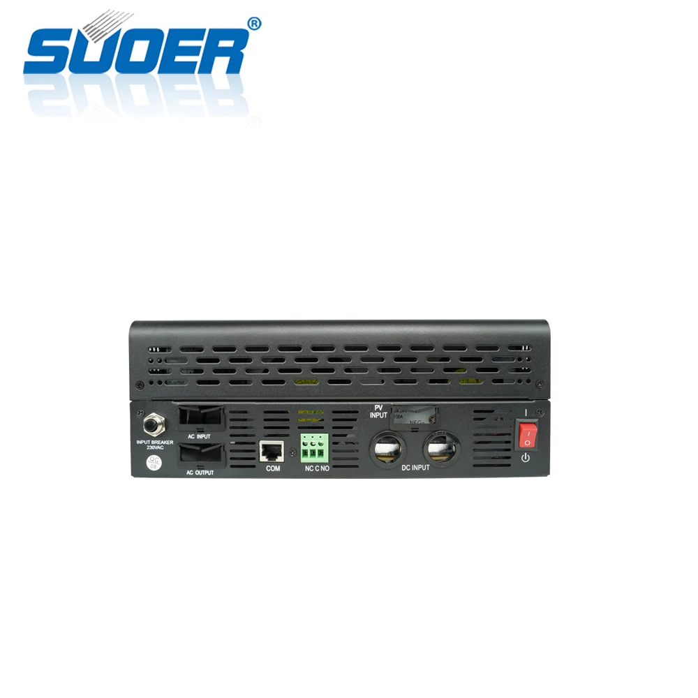 Suoer【Hybrid Inverter】 одиночный выход 24 В постоянного тока до 230 В переменного тока 3000 Вт вне сети солнечный Встроенный ШИМ Солнечный контроллер заряда(PS-3K-24