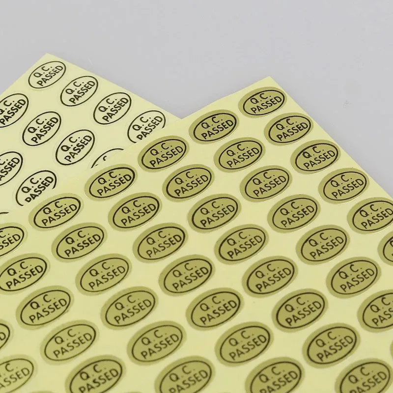2700pcs/lot Gold/Clear 9x13mm Oval Paper Warranty Label QC Adhesive Label Sticker Sticker QC PASSED Stickers