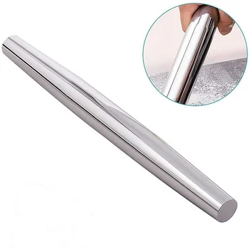

Stainless Steel French Rolling Pin Metal Rolling Pin Baking Pasta Cake Roller Bakeware Tool