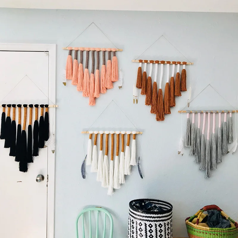 Nuevo Colgante De Pared Con Borlas Tapiz Hecho A Mano Macrame