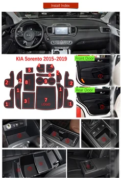 

Door Groove Mat For Kia Sorento 2015 2016 2017 2018 2019 Sorento Prime UM MK3 Accessories Anti-Slip Mat Gate Slot Coaster Car