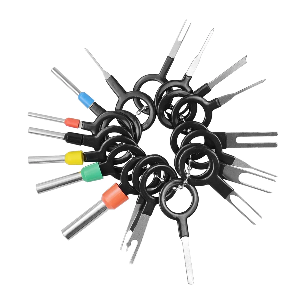 18PCS 11PCS Terminal Removal Tool Car Electrical Wiring Crimp Connector Pin Extractor Kit car terminal extractor terminal removal kit car repair tool terminal removal tool car terminal puller electrical connector pin removal kit