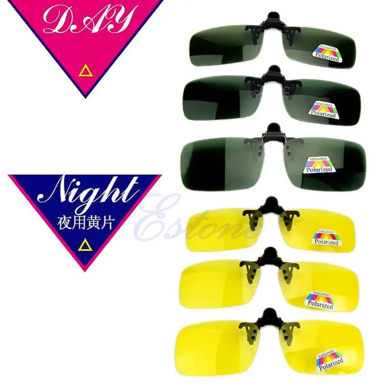 Driving Glasses Polarized Day Night Vision Clip-on Flip-up Lens Sunglasses oversized square sunglasses