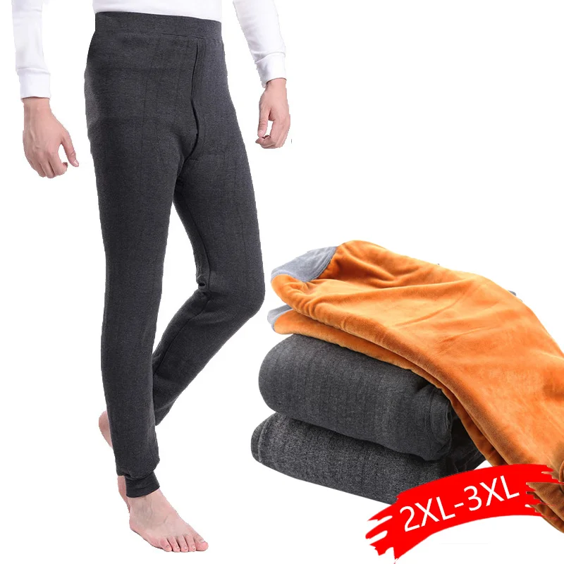 

2019 New Men Thermal Underwear Pants Very Thick Fleece Leggings Wear In Very Cold Days Winter Trousers More Than 520g