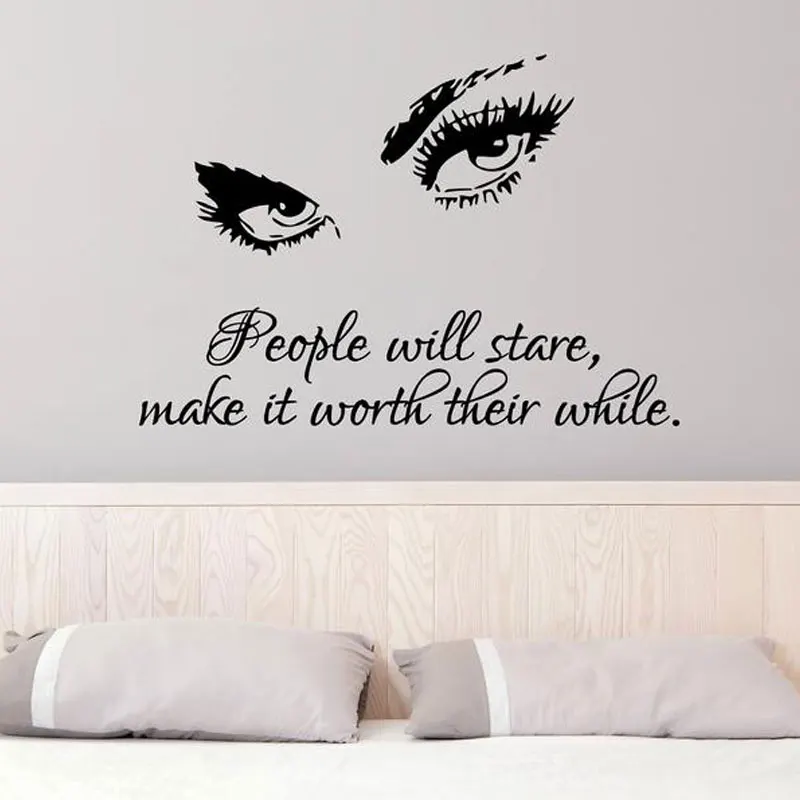 

Girl Woman Eyes Makeup Cosmetic Beauty Salon Wall Decal Vinyl Interior Design Room Window Sticker Removable Wallpaper Mural 4133