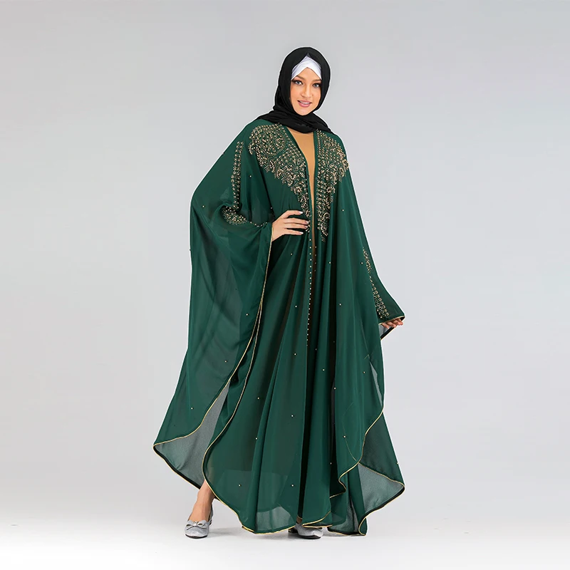 Новое мусульманское платье Абая для женщин Турецкая одежда из Дубая исламского Ближнего Востока элегантное высококачественное