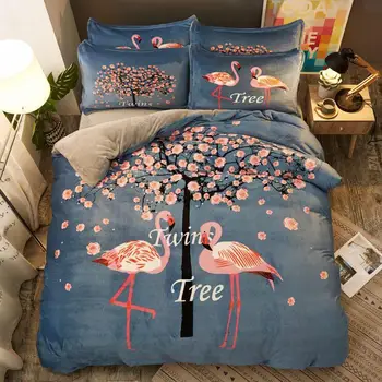 

Oversized and thick Four-piece set of 100% polyester fiber bed, including quilt cover, bed sheet or linen and pillowcase in home