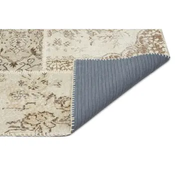 

Handmade Beige Vintage Overdyed Patchwork Area Rug 160x234 Cm-5'3''X7'8''