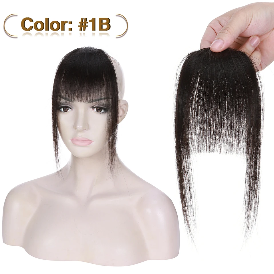 S-noilite Natural Hair Bangs 9g Fringe Human Hair With Temples 11Inches Non-remy False Bang Clip Front Bangs for women for human hair bangs