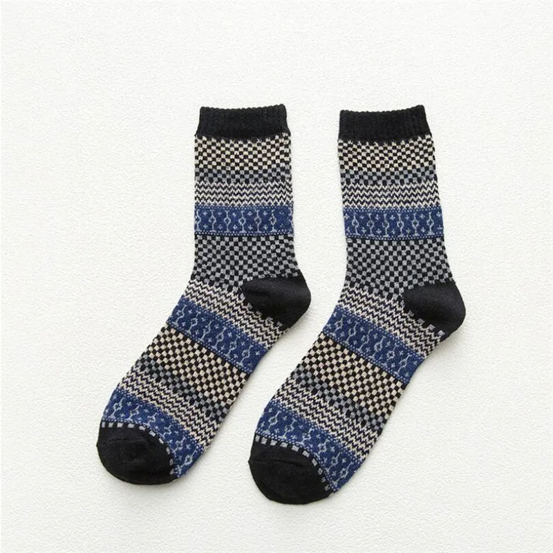 2 пар/лот мужские мягкие толстые теплые носки мужские и мужские удобные дышащие зимние теплые шерстяные носки - Color: Black