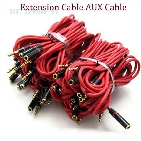 3 5 mm Audio Extension Cable Male To Female Jack Aux Stereo Microphone Headphone Connector For Car Tablet Speaker 100pcs