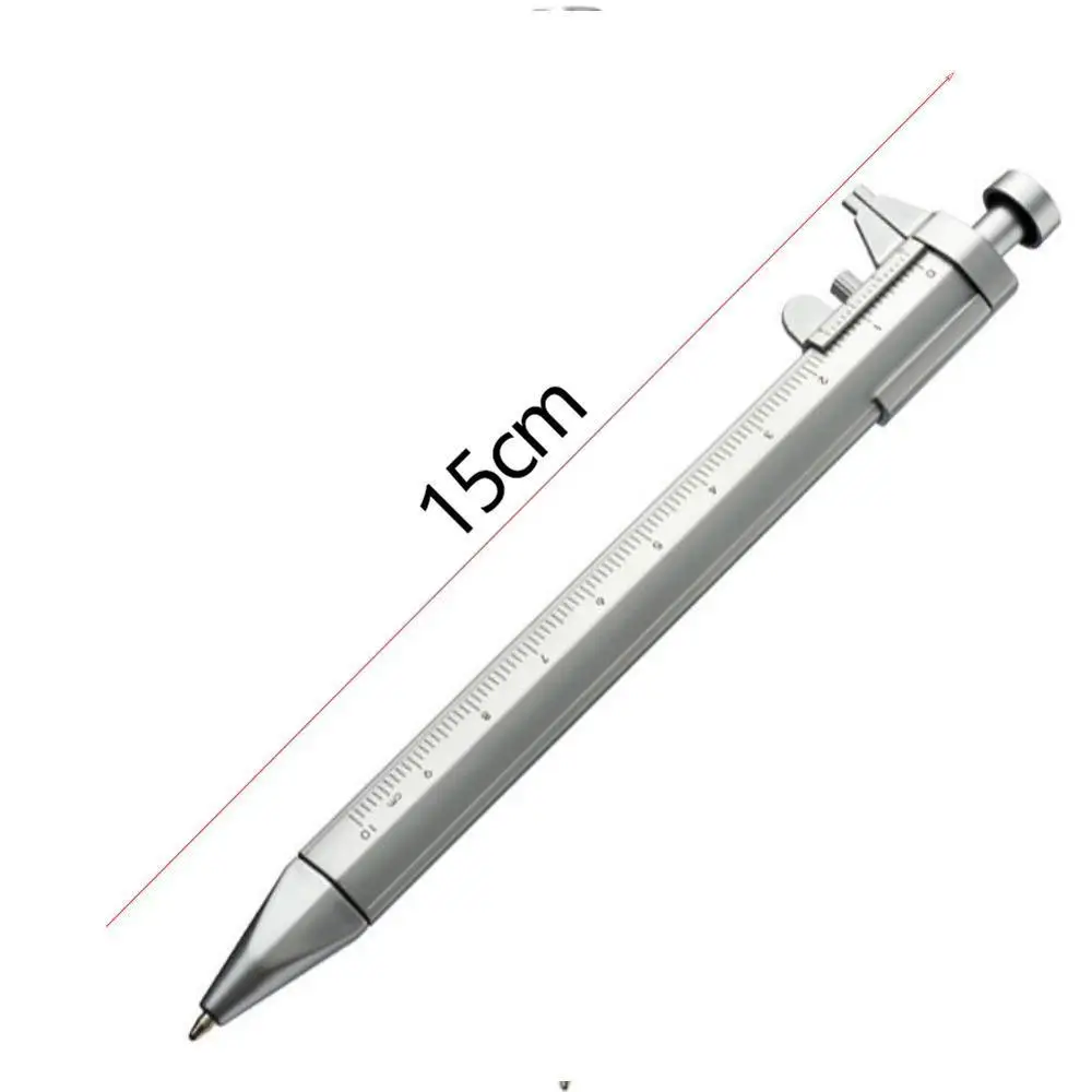 Multifunction Stationery Ballpen Cursor Caliper Scale Pen Press Ruler N9N3