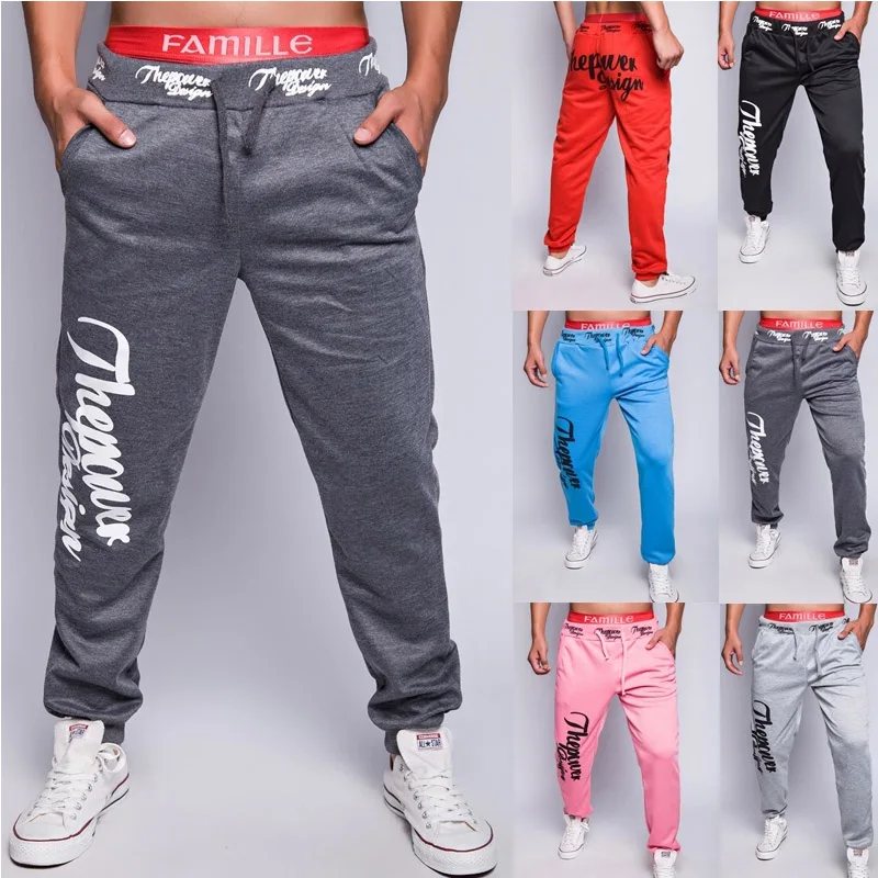 Zogaa 2019 тонкие мужские спортивные штаны с буквенным принтом Calca Masculina хип хоп стиль