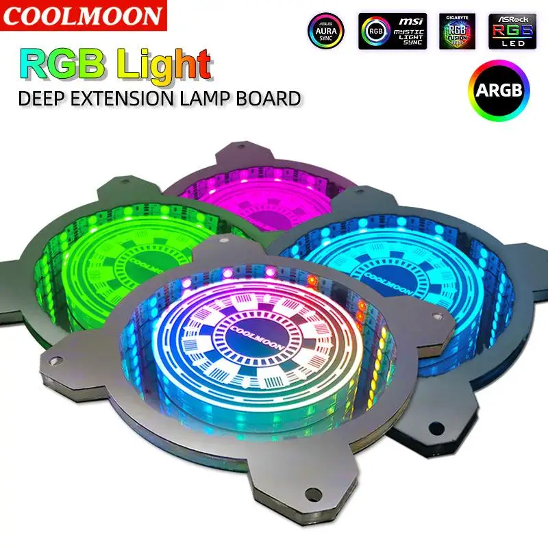 COOLMOON RGB Infinite Light Board 12cm Case Fan Bit Double Sided Glowing  Decorative Lights Light Pollution Ambience Light Light| | - AliExpress