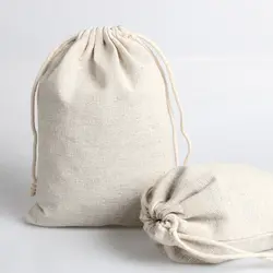 Высококачественный Хлопковый мешок для ювелирных изделий на шнурке, мешок из хлопчатобумажной ткани, Подарочный мешок для хранения и