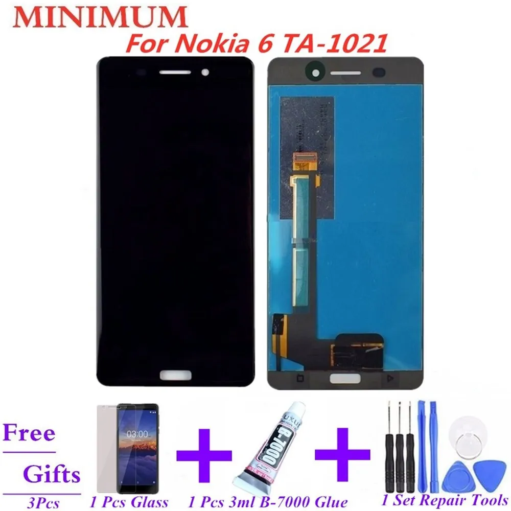 

For Nokia 6 N6 TA-1021 LCD Display Touch Screen Digitizer Assembly Replacement Parts For Nokia6 TA-1033 TA-1025 5.5" Screen