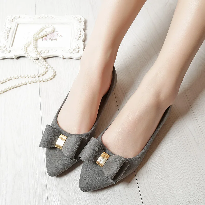 

Moccosins WOMEN'S Shoes Flat Top Shoes Spring And Autumn 2019 New Style Low-Cut Suede Bow Large Size WOMEN'S Shoes Fashion Side