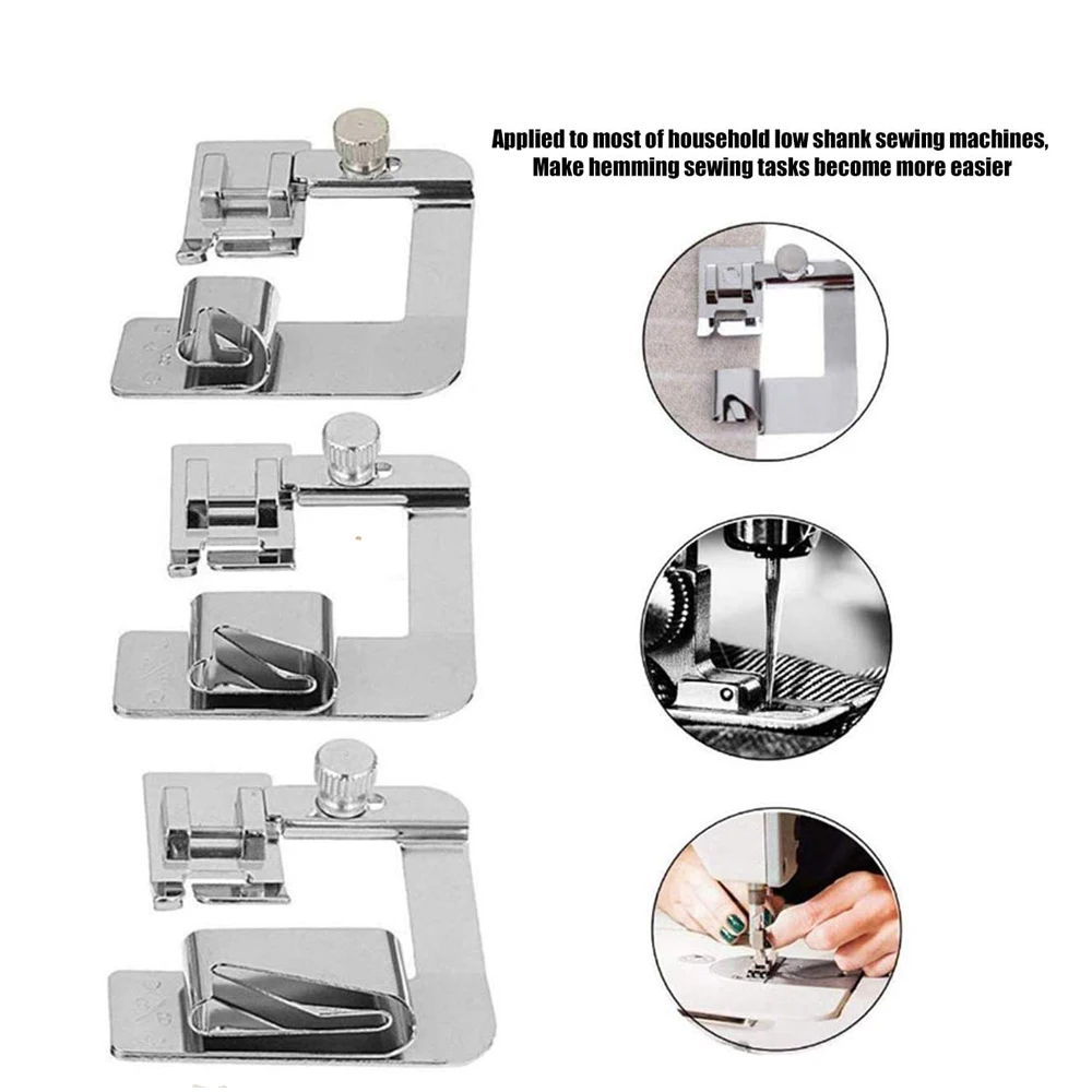 Rolled Hem Presser Foot Hemming Foot Kit for Sewing Rolled Hemmer Presser  Foot for Singer Brother Janome Home Sewing Machine - AliExpress