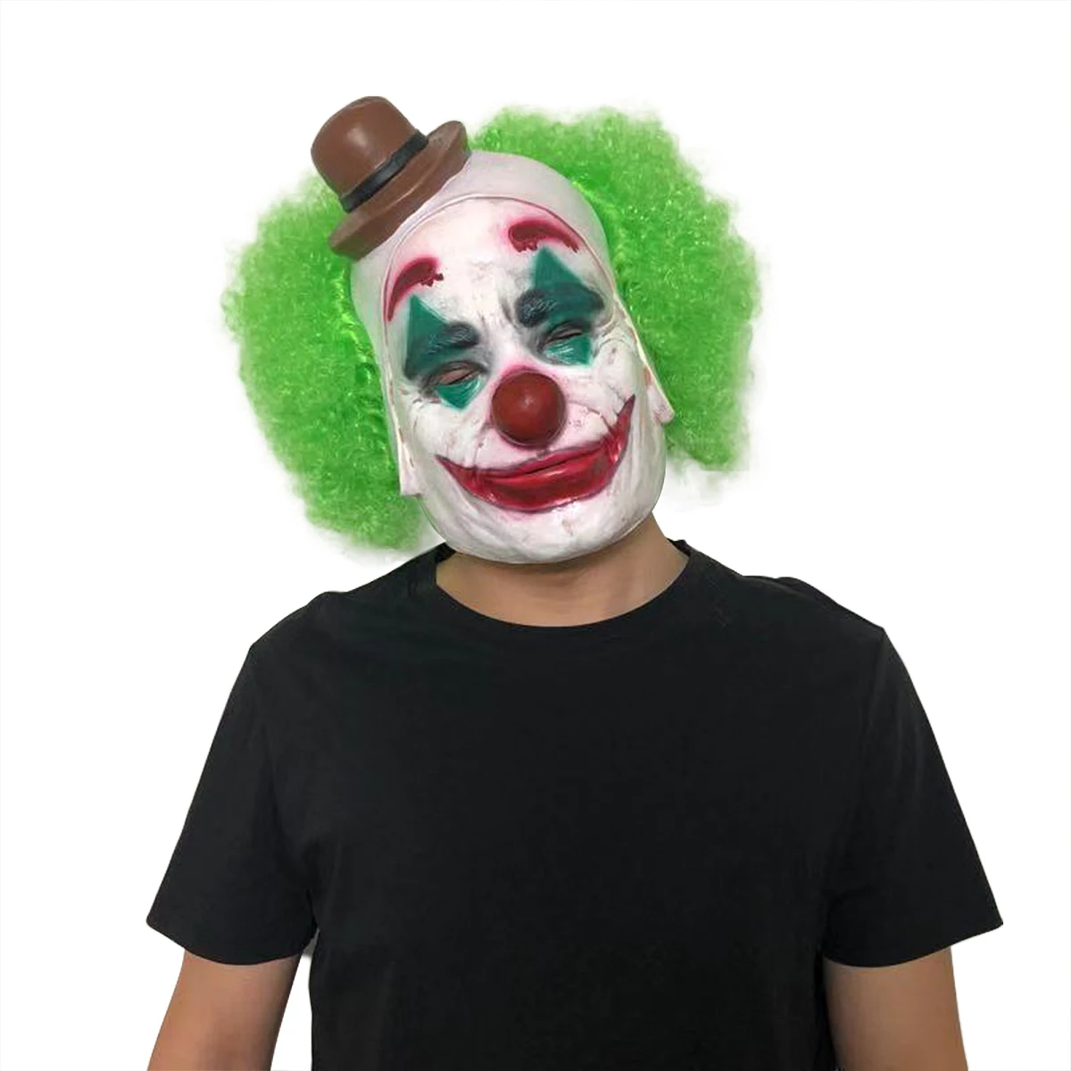 Yacn Джокер клоун маска латексная маска с зелеными волосами Хэллоуин костюм косплей для взрослых Косплей Маска