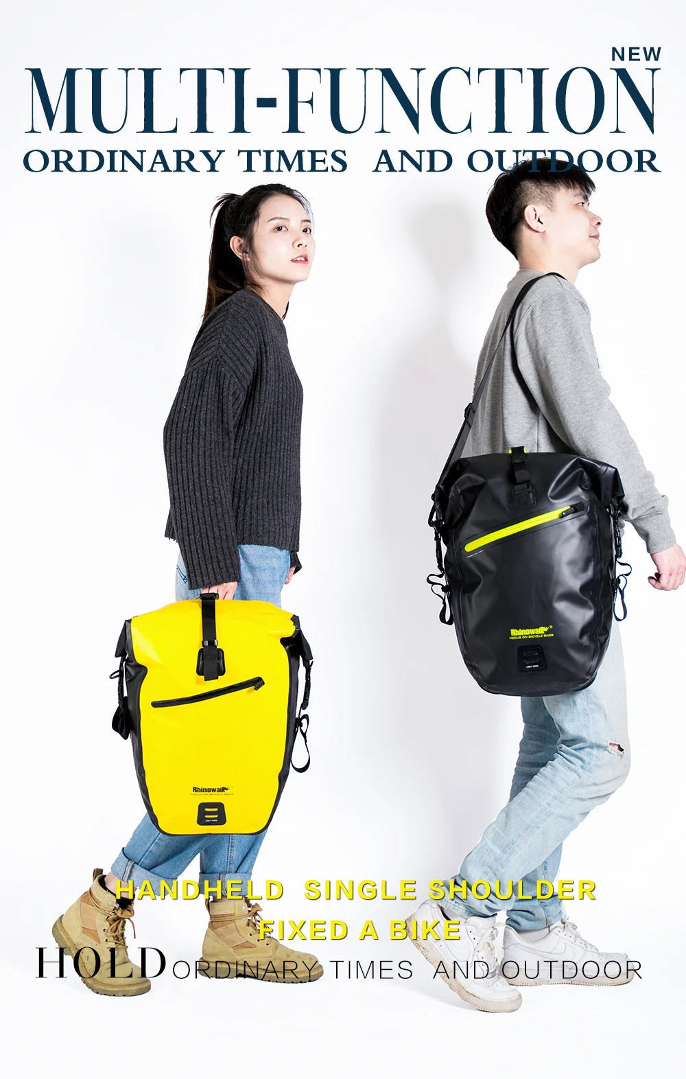 Top RHINOWALK Waterproof Bike Bag 27L Travel Cycling Bag Basket Bicycle Rear Rack Tail Seat Trunk Bags bicycle bags & panniers 16