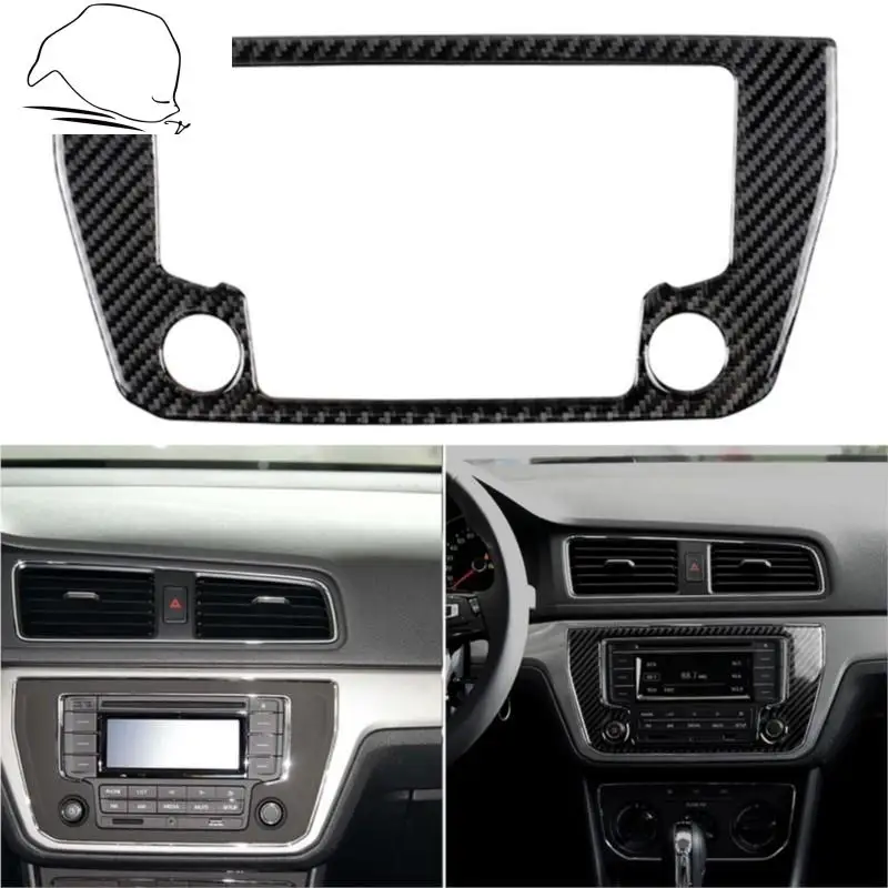 For Volkswagen Lavida 2015 2016 Carbon Fiber Air Conditioning Panel Trim Center Console CD Cover Decorative Frame Sticker | Автомобили и