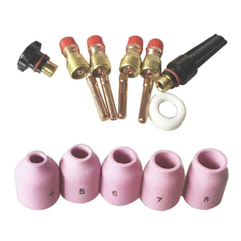 package 16pcs TIG сварочный фонарь короткие газа объектив термостойкие Стекло Набор чашек для WP-17/18/26 2,4 мм 3/3" O-образных уплотнительных кольца полуавтоматической сварки - Цвет: package 16pcs