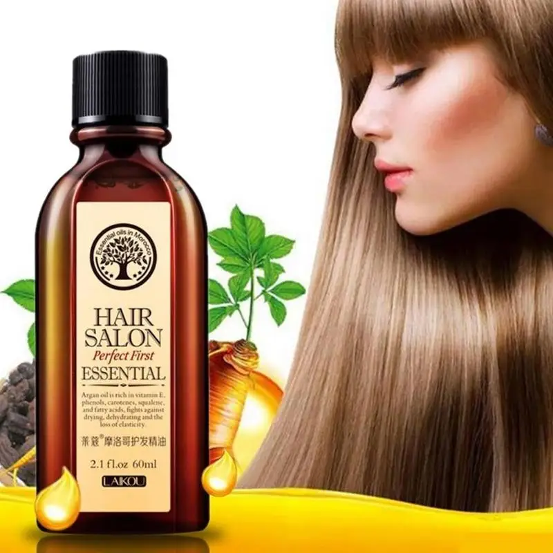 

60ml Morocco Argan Oil Hair Essential Oil Nourish Scalp Repair Dry Damage Hair Care Treatment Glycerol Nut Oil Hairdressing