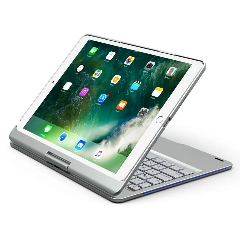 Для новых Ipad и Ipad Pro 9,7 и Ipad Air 2 и Ipad Air / Поворот на 360 градусов Алюминиевый сплав Bluetooth клавиатура чехол