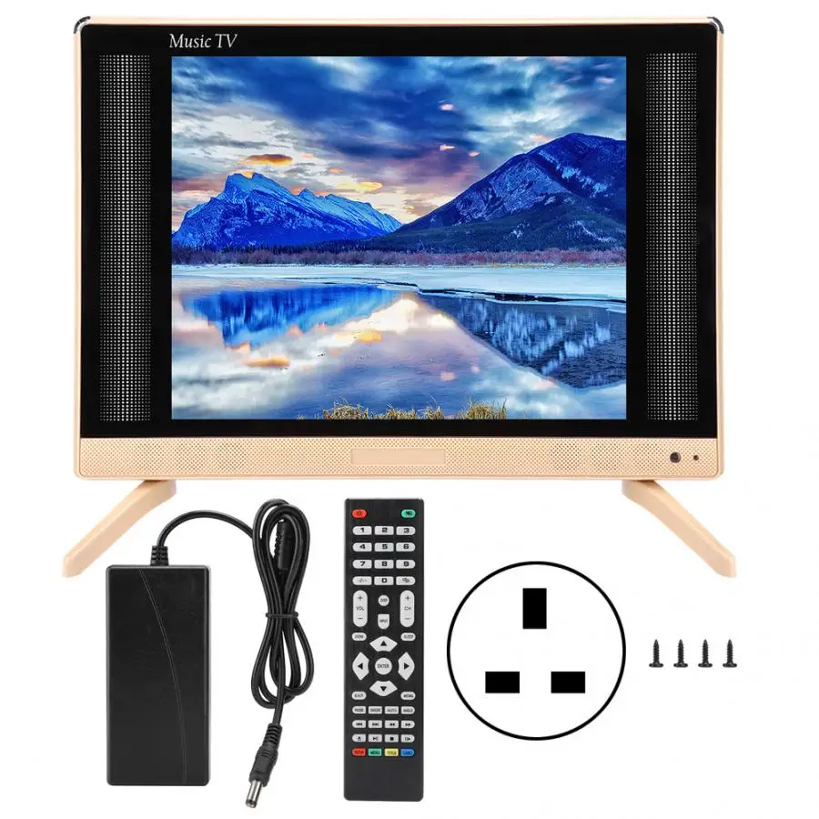 UK Plug Smart tv 17 дюймов HD lcd телевизор мини высокое разрешение телевидение с басами качество звука 110-240 В - Цвет корпуса: UK Plug