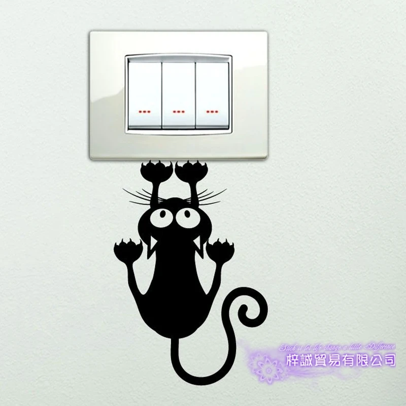 Dctal Cat Switch Panel Sticker Lover Decal Posters Vinyl Wall Decals Parede Decor Mural