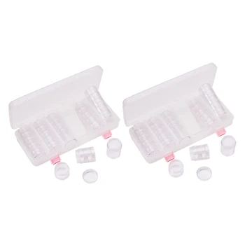 

2 Set of 56 Pieces Clear Storage Stackable Container Boxes For Beads Jewelry