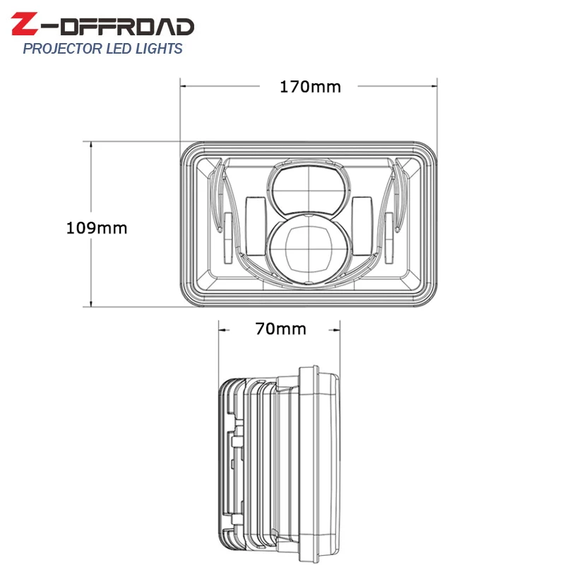 Новый DOT EMARK Черный 4x6 дюймов LED герметичный луч проектор грузовик фары для Peterbilt