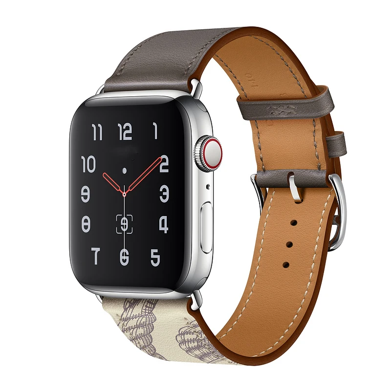 Один ремешок для наручных часов Apple watch, версии 5 4 44 мм 40 мм Натуральная кожа correa, для iwatch, версия 3, 2, 42 мм, 38 мм, версия браслет аксессуары - Цвет ремешка: Etain-Beton