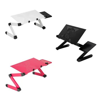 

Laptop Desk Computer notebook Stand 360 degree foldable adjustable folding table for Tray with Fan & MouseF or Sofa Bed Black