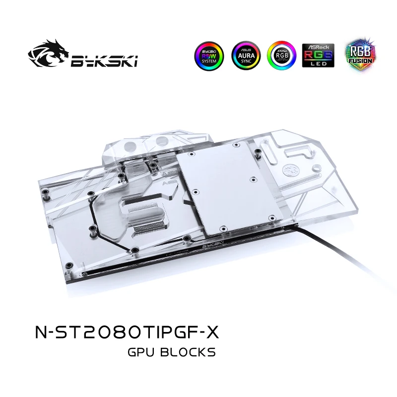 Водяной блок Bykski для ZOTAC RTX2080TI-8GD6 PGF / AMP OC/полное покрытие медный цвет/RGB светильник