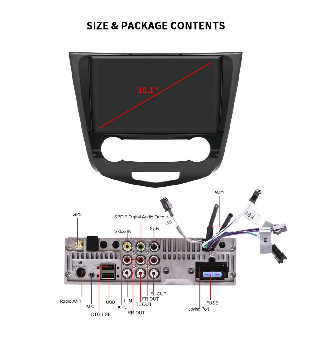 Sale 10.1"IPS Android8.1 Car Radio Stereo 2GB +32GB Head Unit Built-in DSP For Nissan Qashqai 2015+ GPS Multimedia Player Mirror link 19
