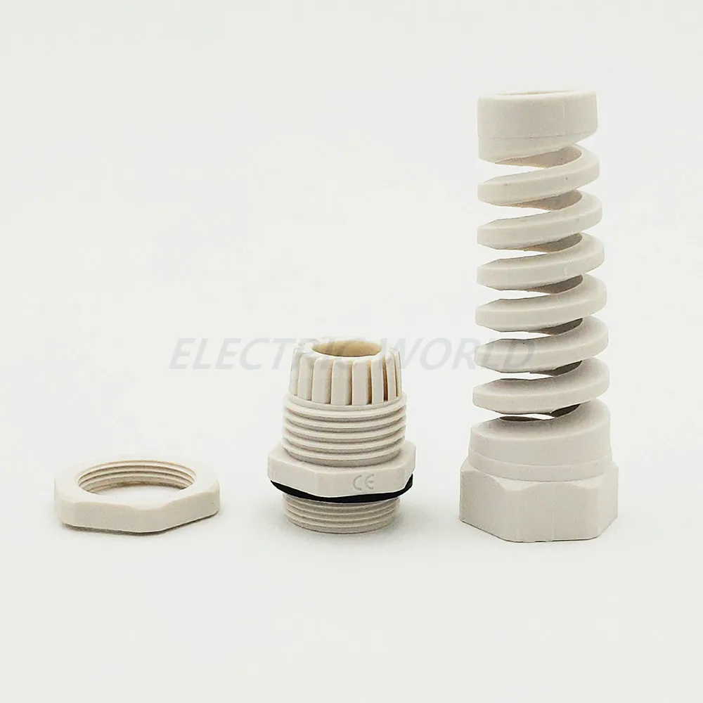 Nylon Cable glands PG16 M22 waterproof cable connectors thread gland rubber wiring conduit IP68 Anti-bending plastic cable sleev