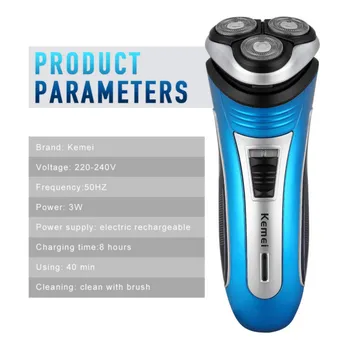 

2020 Electric Rotary Shaver Rechargeable 3D Triple Floating Head Razors Hair Clipper Mens Facial Nose Ear Hair Cleaning Trimmer