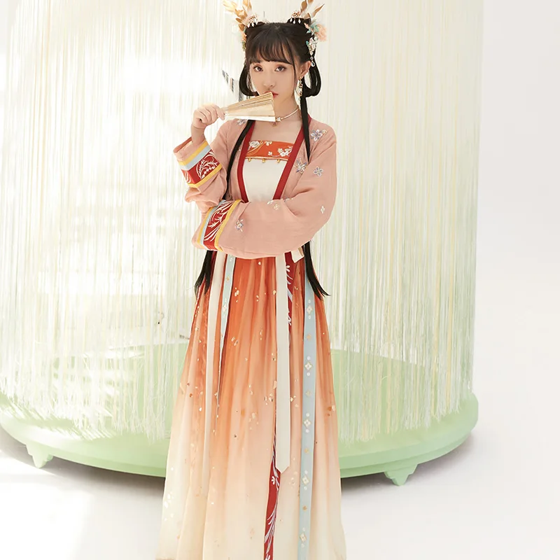 

filmy wings qingluan] condole belt embroidery waist hanfu female embroidery on the front opening unlined upper garment