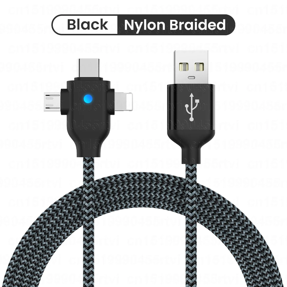 3in1 Data USB Cable for iPhone Fast Charger Charging Cable For Android Phone Type c XiaoMi Huawei Samsung Charger Wire For iPad android c type charger Cables