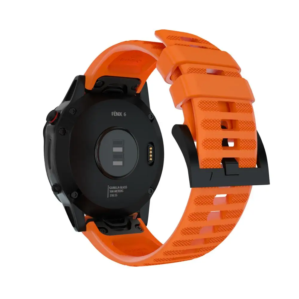 22 мм силиконовый ремешок для часов Ремешок для Garmin Fenix 6/6Pro/5/Forerunner 935 945 Смарт-часы браслет Спорт Correa для Instinct Band