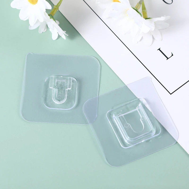 Double-sided Adhesive Wall Hooks Hanger Strong Transparent hooks Suction Cup Sucker Wall Storage Holder For Kitchen Bathroo afbeelding
