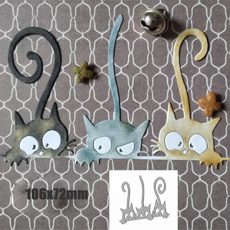 

AlinaCraft METAL CUTTING DIES cut cat back view hook halloween Scrapbook paper craft handmade card album punch knife art cutter