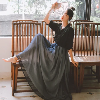 

2020 woman japanese traditional dress embroidery ancient kimono girls japanese style clothes outfits lace up skirt